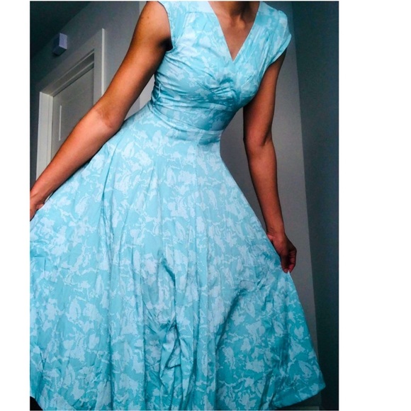 Teal Print Summer Dress - Picture 4 of 8